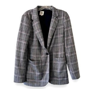 Plaid & Houndstooth Pattern Blazer